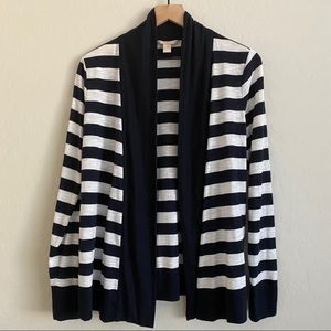 Banana Republic Black & White Striped Cardigan